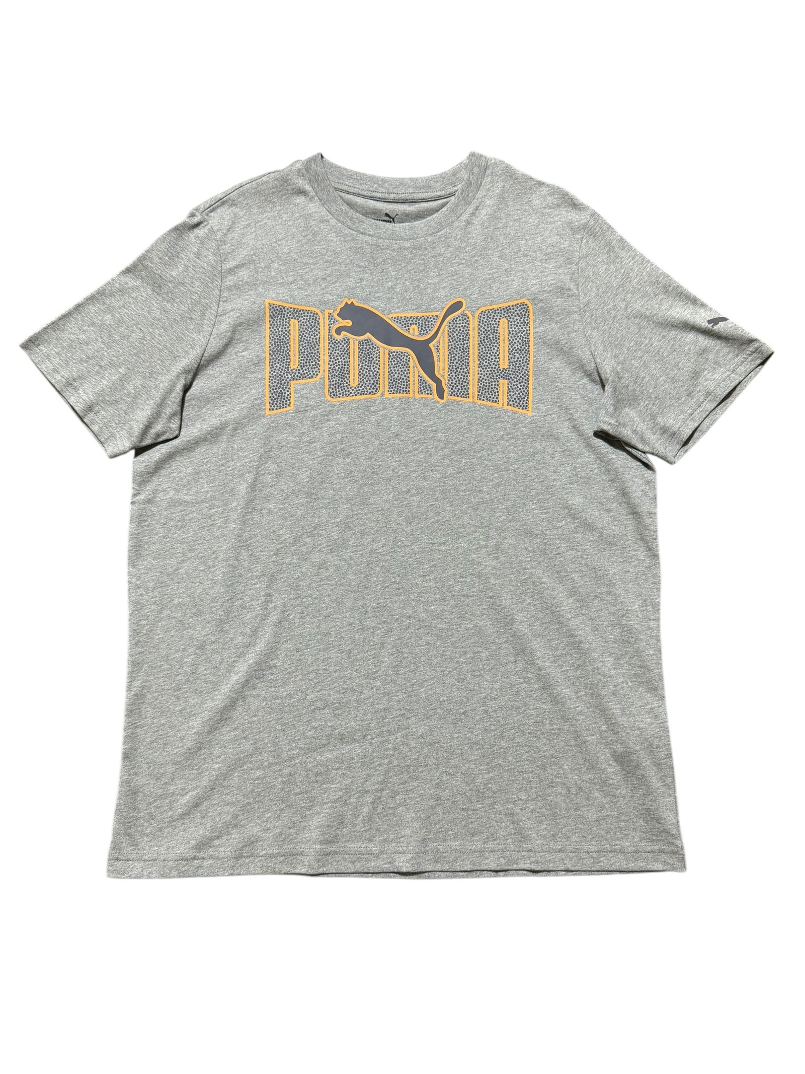 Camisa Puma Gris Heather Logo Naranja